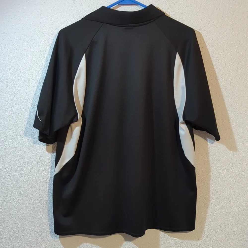 Adidas climalite XL polo open collar black white 100% polyester rn # 883877